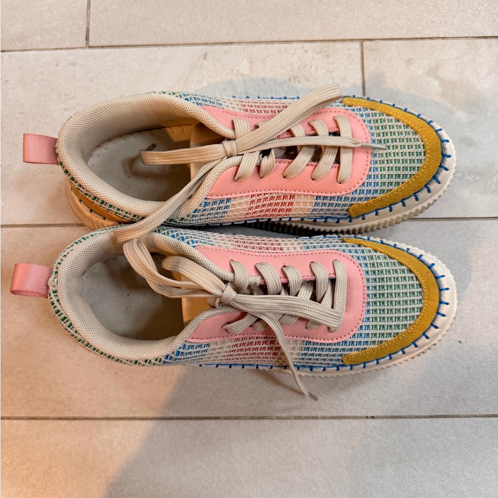 Nicole Miller Pink and Yellow Women's Sneakers
